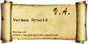 Vermes Arnold névjegykártya